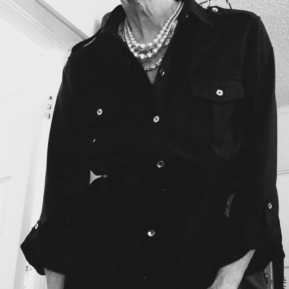Navy Blue shirt dress with self belt